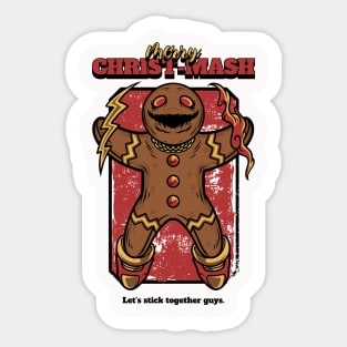 Merry Christ-Mash Let's Stick Together Design Sticker